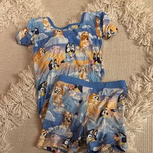 Little Sleepies Blue Cartoon Dog Pajamas